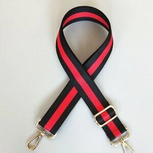 New Crossbody Shoulder Strap Replacement Black/Red Web NWT